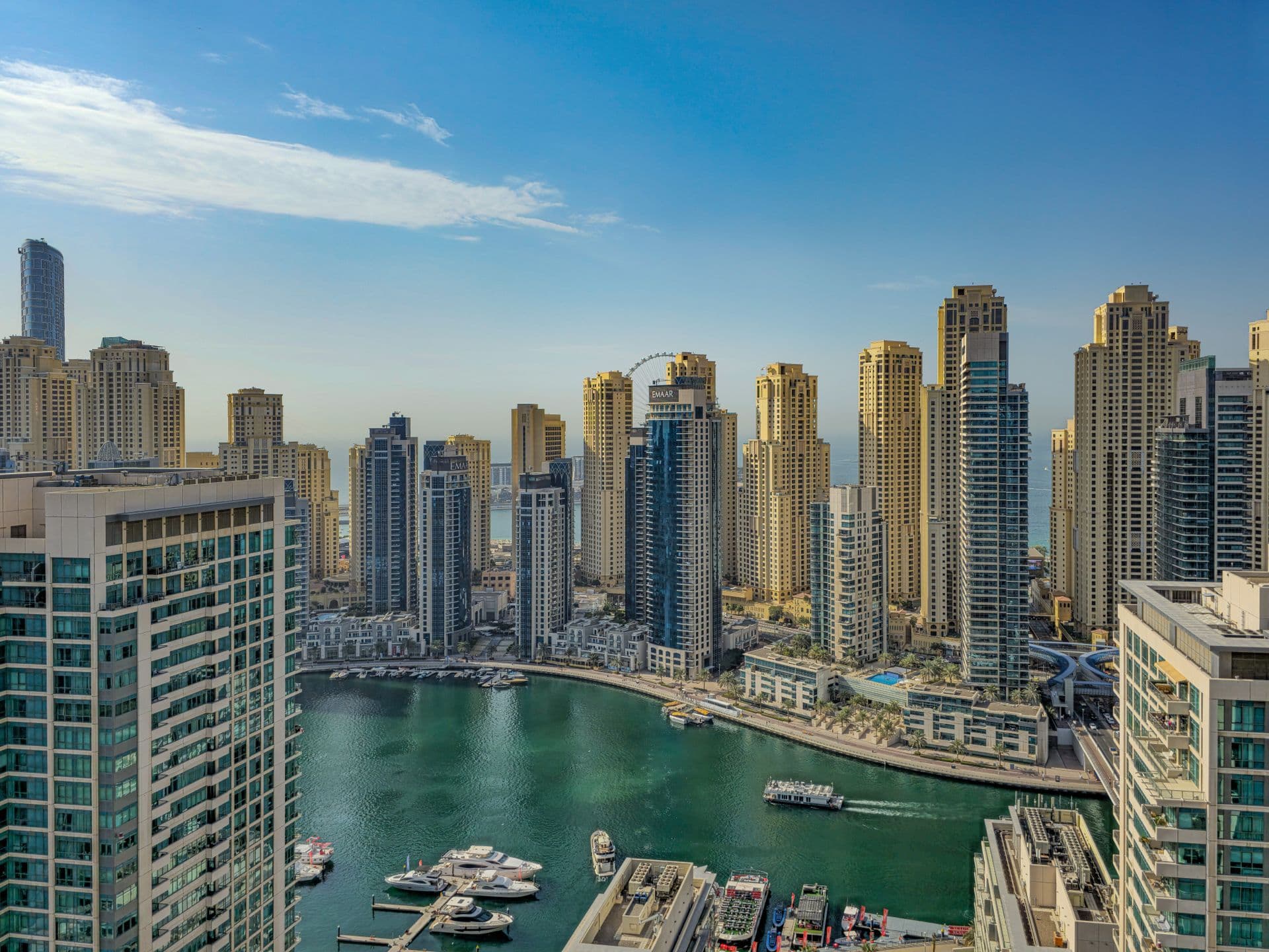 Towers and waterway of Dubai Marina, AHR Capital's home market